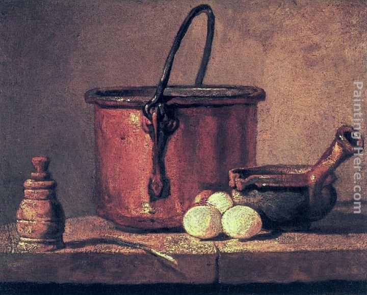 Jean Baptiste Simeon Chardin Still Life with Copper Cauldron and Eggs